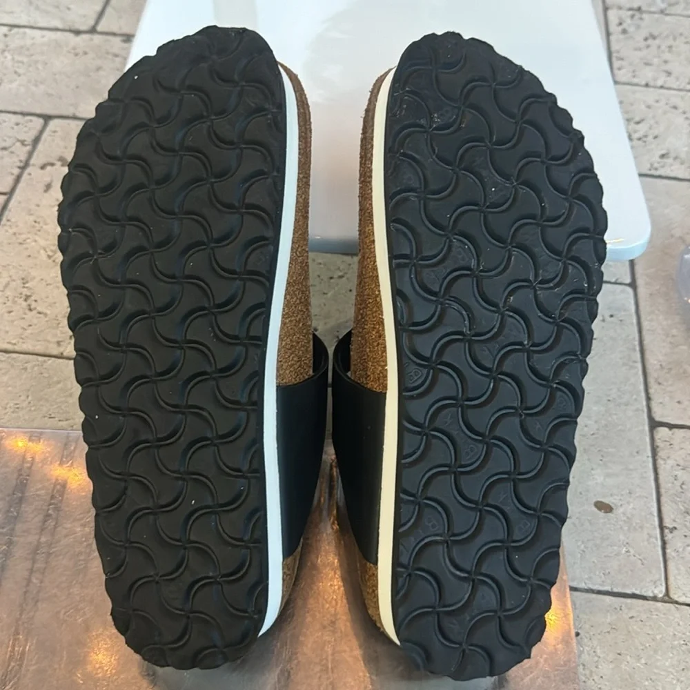 BIRKENSTOCK PAPILLIO Gizeh Platform Black Sandals Size 8 EUR 39